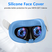 Housses en silicone et coussin de visage VR 3 bloquant la lumière Accessoires de jeu résistants à la transpiration et lavables