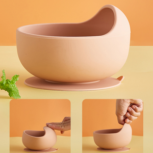 Recién llegado, juego de vajilla para bebé sin BPA, tazones, cuchara, babero, placa de succión dividida de silicona para bebé, juego de alimentación para destete de bebé - Product Image 5