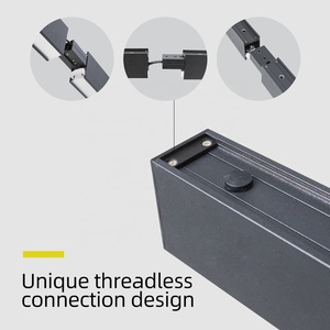 Luminaires suspendus linéaires LED <span class=keywords><strong>pour</strong></span> <span class=keywords><strong>bureau</strong></span> et commerce, luminaires suspendus modernes <span class=keywords><strong>pour</strong></span> salon et escalier, noir, télécommande, aluminium, 3 ans de garantie - Product Image 3
