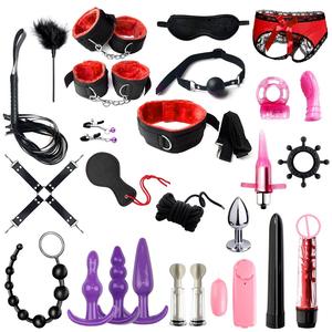26 Stuks Set Seksspeeltjes Tepelklemmen Handboeien Zweeptouw Anale Vibrator Binding Bondage Set Voor Paar Seksspelletjes - Product Image 3