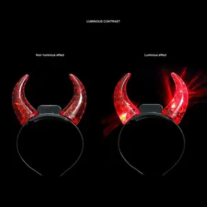 Brillant Corne Festival Halloween Bandeau Chaud Populaire Lumière LED Fête En Gros Événement Fournitures - Product Image 4