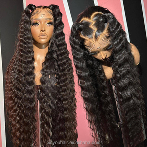 Wig Frontal HD gelombang laut WANITA HITAM grosir dengan bundel rambut manusia depan renda bergelombang transparan - Product Image 5
