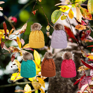 Yeni varış düz renk sıcak örme bebek bere şapka Unisex çocuk ayarlanabilir görüntü ortak seyahat sonbahar kış kore - Product Image 3