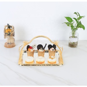 Plateau de rangement de luxe avec double poignée Snacks Dessert Fruits secs Assiette de présentation Hôtel Restaurant Assiette de service - Product Image 6