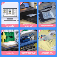 Hot Cold Peel Film Transfer DTF A3 + 13x19 A3 lembar A4 Film Transfer hewan peliharaan DTF untuk Printer DTF Epson L1800 L805