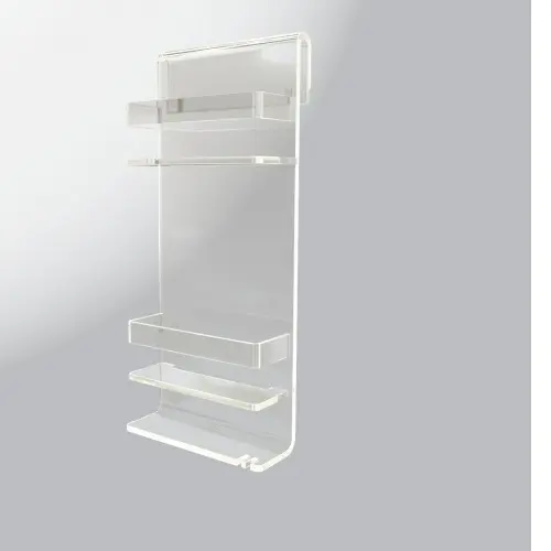 Customized modern high transparent acrylic hanging bathroom shower caddy shelf