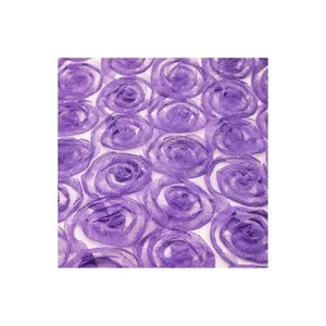 purple mini full rose poly indian fabric embroidery curtain fabric