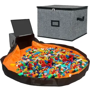 Scatola di immagazzinaggio giocattoli con tappetino da gioco veloce per bambini scatola di immagazzinaggio giocattolo Organizer per sala giochi