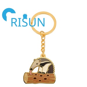 Porte-clés en émail personnalisé en métal, mignon, en forme de gaufre géante, Llavero Echidna, bijoux pour animaux, porte-clés - Product Image 3