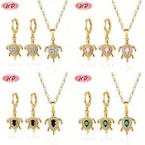 Parures de bijoux tendance pour femmes en zircon plaqué or 18 carats, boucles d'oreilles et colliers, accessoires de bijouterie en gros - Product Image 2