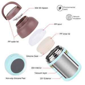 Thermos à vide en acier inoxydable à double paroi de 800 ml, qualité alimentaire, avec poignée - Product Image 6