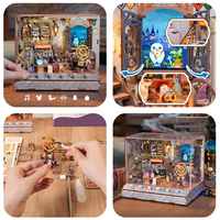 Tonecheer Magic Shop - Jouet de puzzle en bois écologique à découpe laser 3D avec musique - Maison miniature pour poupées - Décoration de la maison - Cadeau