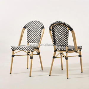 Silla de Jardín Estilo Bistro Francés para Restaurante, Cafetería, Patio, de Malla Impermeable, Ratán, Aluminio, Diseño Moderno, Resistente a los Rayos UV, para Dormitorio, Parque - Product Image 5