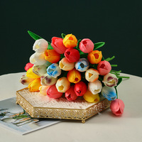 Künstliche PU-Tulpe mit Einzelstiel für Frühling und Sommer, Dekorative Blume für Zuhause, Hochzeit, Party und Blumenarrangements
