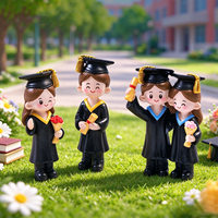 Décoration de micro-paysage, Cadeau de remise de diplôme, Souvenir, Décoration de gâteau, Figurines de remise de diplôme, Mini figurines de couple de bacheliers, Ornements en résine