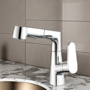 Kawal bán hot chất lượng cao nhựa thép duy nhất xử lý boong gắn lưu vực vòi với Pull Spray Head thiết kế hiện đại phòng tắm - Product Image 4