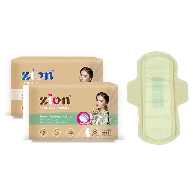 FREE SAMPLE Customized Brand Organic Natural Bamboo Fiber Sanitary Napkin Pads Toallas Sanitarias for Lady's Health