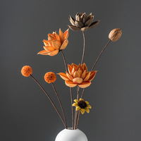 Bouquet de lotus séché Zen chinois, décorations naturelles de tiges et de racines de lotus séchées à l'air pour l'arrangement de table de salon