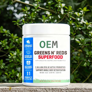 OEMメーカー直接販売カスタムグリーンとレッドパウダー純粋な植物性タンパク質粉末自社ブランドホット販売 - Product Image 4