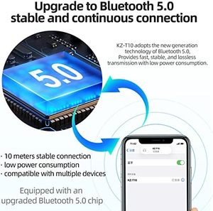 KZ T10S Hoạt Động Tiếng Ồn Hủy Bỏ Tai Tai Nghe Không Dây Over Ear Tai Nghe Bluetooth - Product Image 6