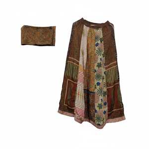 ชุดกระโปรงยาวสไตล์โบฮีเมียนสำหรับผู้หญิง,ชุดกระโปรงและเสื้อเอวลอยพิมพ์ลายแมกซี่สไตล์วินเทจมีหลายสี - Product Image 1