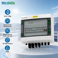 Boîtier de Combinaison PV 4 Cordons DC 500V pour Énergie Solaire, 4 Entrées 1 Sortie avec SPD, Disjoncteur et Compatible MC4
