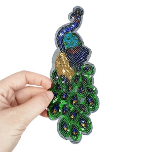 1 pezzo di Glitter Glitter animale pavone <span class=keywords><strong>Patch</strong></span> adesivo Hot Melt, borsa per abbigliamento, cappello, <span class=keywords><strong>Patch</strong></span> piumino - Product Image 4