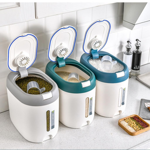 Contenedores de Almacenamiento de Cocina Herméticos de Plástico PP de 5/10 kg, Recipientes para Almacenamiento de Alimentos a Prueba de Humedad e Insectos para Arroz, Alimentos Secos - Product Image 4
