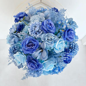 Customization <b>Artificial</b> <b>Flower</b> Ball Centerpiece Blue <b>Hydrangea</b> Rose Mixed Arrangement for Wedding Event Party Decoration - Product Image 6