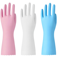Gants de cuisine réutilisables, épaisseur moyenne, doublure en PVC imperméable, texture écailles de poisson durable pour le nettoyage de la maison