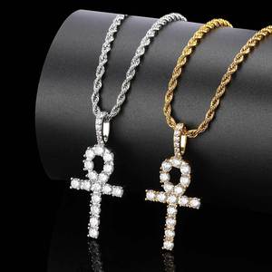 Collier pendentif croix plaqué or, bijoux personnalisés en argent sterling 925, avec diamant VVS et moissanite, motif Jésus - Product Image 3
