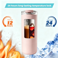 Gobelet à café isotherme à double paroi en acier inoxydable 304 de 16 oz avec couvercle rabattable, sans BPA, logo personnalisé, couleur OEM ODM