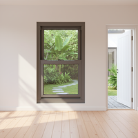 Ventanas Modernas de Aluminio de Una Sola Hoja con Deslizamiento Vertical sin Riel Inferior, Aislamiento Térmico para Apartamento
