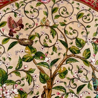 Tapis rond doux en modal, motif Arbre de Vie, couleur crème, diamètre 1m, pour salon, vente en gros