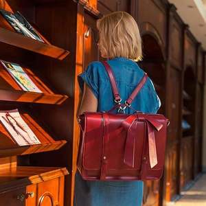 Échantillon gratuit NOUVEAU Sac à dos messager pour femme en cuir PU, sac pour ordinateur portable de 14 pouces, sacoche pour ordinateur, pour le collège, les voyages d'affaires - Product Image 3