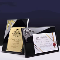 Plaque en bois personnalisée, récompenses, feuille d'olivier dorée, plaque de certificat personnalisée