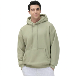 Sudadera con Capucha Extra Grande con Logotipo Personalizado para Hombre, Gruesa y Pesada, con Hombros Caídos, Básica para Invierno, Sudadera de Moda Urbana de Algodón Mezclado - Product Image 1