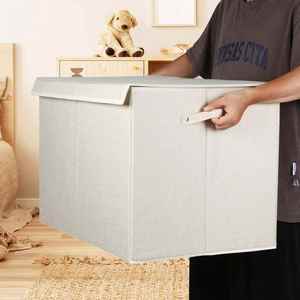 26"x17" X17" <b>Large</b> Toy Storage Box with Lid, Sturdy Toys Storage Chest <b>Bin</b> Organizer Basket with Dividers for Kids - Product Image 4