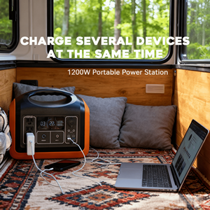 Máy phát điện năng lượng mặt trời di động ngoài trời 992Wh 1200W LiFePO4 với tấm pin đơn tinh thể, đầu vào ô tô & đầu ra 1000W - Product Image 5