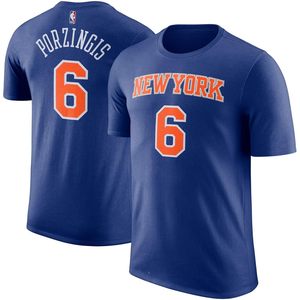 FOXA Porzingis Knicks Blue Youth Performance T-Shirt Moisture Wicking Crew Neck เสื้อยืดคอกลมแบบดูดซับความชื้น - Product Image 3