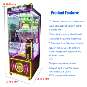 Playfun Coin hoạt động trong nhà giải trí <span class=keywords><strong>Arcade</strong></span> bánh xe may mắn clip giải thưởng Máy bán hàng tự động Clip may mắn với <span class=keywords><strong>60</strong></span> Clip - Product Image 3