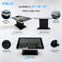 Table tactile interactive d'intérieur Vislat OEM ODM 32 43 55 pouces avec écran LCD sur pied pour la publicité
