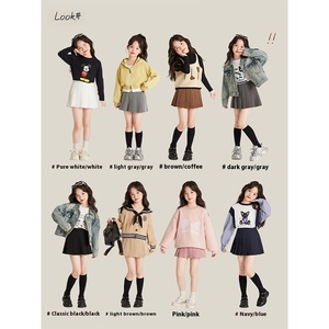 Ropa para niños Niña A-Line Falda plisada Color sólido <span class=keywords><strong>Simple</strong></span> Todo-fósforo Ropa para niños Niña - Product Image 3