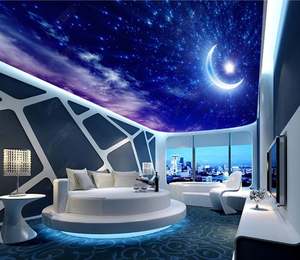 Magnifique <span class=keywords><strong>fresque</strong></span> murale amovible pour plafond, ciel étoilé et lune, style fantastique - Product Image 6