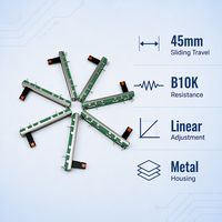 Vente directe usine – Potentiomètre coulissant 45 mm avec LED rouge B20k pour équipement de mixage audio, instrument de contrôle personnalisé