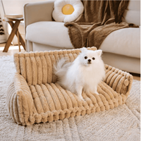 Lit pour animaux de compagnie de luxe moderne, canapé pour chien en peluche, chaud et doux, avec soutien pour le cou et la tête, lavable et amovible