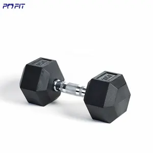 Gym fitness mancuernas hexagonales pesa dumbbell Malaysia hex dumbbell rubber gym fitness pev hex dumbbell