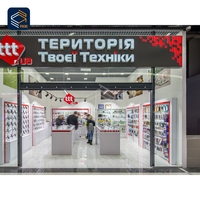 Comptoir d'Exposition en Verre Trempé Durable et Haut de Gamme pour Magasin de Téléphonie Mobile - Vitrine d'Expérience pour Appareils