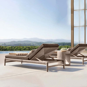 Chaise de plage en teck nordique d'extérieur, imperméable, La Sala De Estar Sillas De Playa, chaises longues de jardin, chaise de <span class=keywords><strong>piscine</strong></span>, chaise longue en teck de plage - Product Image 2