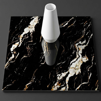 Carrelage en porcelaine effet marbre noir Nero Marquina 600x600 mm (24x24 pouces) poli brillant, à motifs, pour sols et murs de villas de luxe